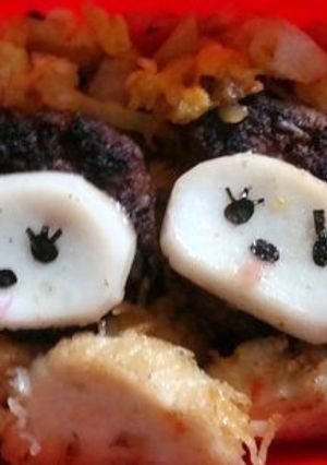 モンチッチハンバーグのキャラ弁-レシピのメイン写真