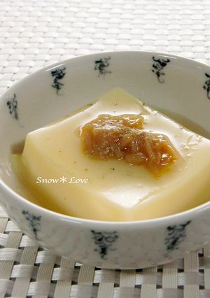卵豆腐に★なめたけ＋粉山椒-レシピのメイン写真