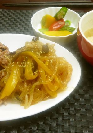 油あげと夏野菜たっぷりのチャプチェ-レシピのメイン写真