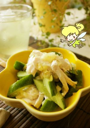 簡単副菜✿胡瓜と鶏胸肉の塩レモン和え✿-レシピのメイン写真