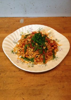 大豆とインゲンのトマトソーススパゲッティ-レシピのメイン写真