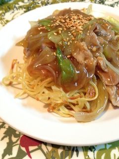 *豚とレタスのあんかけそば*-レシピのメイン写真