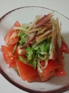 トマトとおろしキュウリの酢醤油あえ**-レシピのメイン写真