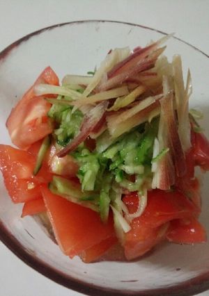 トマトとおろしキュウリの酢醤油あえ＊*-レシピのメイン写真