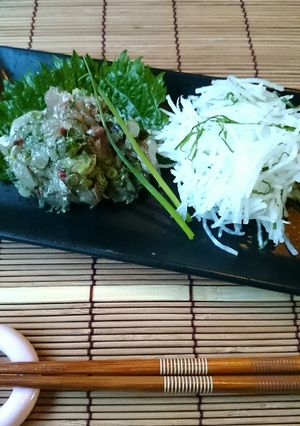 夏バテおつまみ☆ご飯のお供に鯵のなめろう-レシピのメイン写真