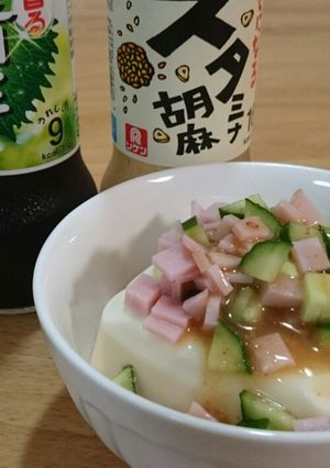 コレおすすめ！ハムときゅうりの冷奴-レシピのメイン写真