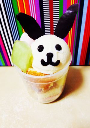 バレンタインにも★うさぎパフェ！-レシピのメイン写真