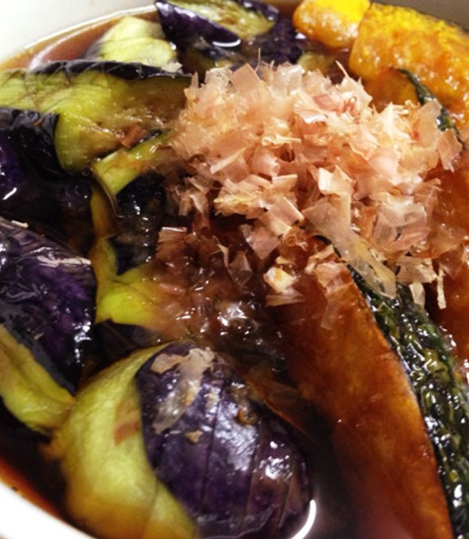 夏♪なすとかぼちゃのたっぷりつゆの煮浸し by やちゅぴちゅ