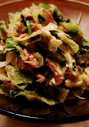 蒸しキャベツとツナのマヨ麺つゆ和え-レシピのメイン写真