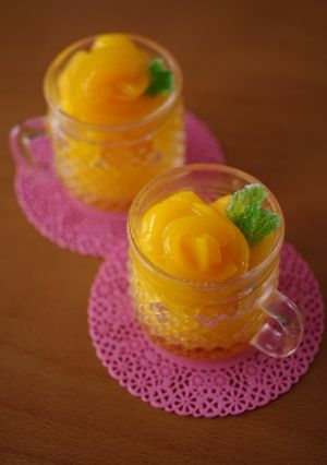 黄桃の贅沢ソルベ☆缶詰で簡単シャーベット-レシピのメイン写真