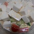 豆腐サラダのごまドレッシングかけ