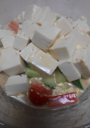 豆腐サラダのごまドレッシングかけ-レシピのメイン写真