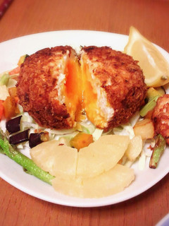 半熟卵の鶏ひき肉包み♡-レシピのメイン写真