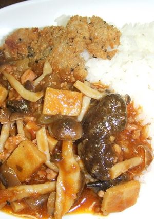 高野豆腐と挽肉と茄子のカツカレー-レシピのメイン写真
