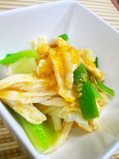 簡単♪鶏むね肉とネギのからし酢味噌和え-レシピのメイン写真