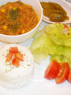 レンジで❀キーマカレーのランチプレート-レシピのメイン写真