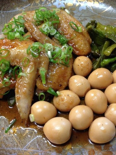 手羽先とうずらの玉子とシシトウのすっぱ煮-レシピのメイン写真