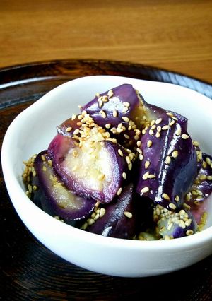 ナスだけで☆レンジで美味しいゴマ酢和え-レシピのメイン写真