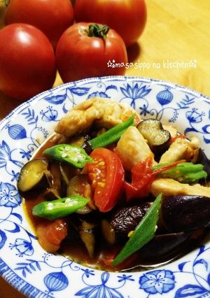 *夏野菜と柔らかササミの爽やか生姜炒め*-レシピのメイン写真