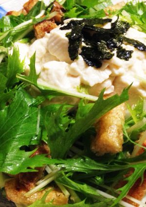 簡単すぐできる水菜と豆腐のサラダ-レシピのメイン写真