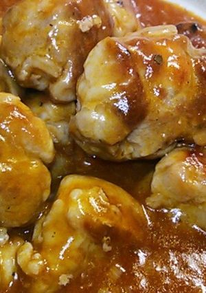 豚ロース薄切りで肉団子!!チリソースで☆-レシピのメイン写真