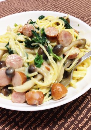 余ったホワイトソースで☆クリームパスタ-レシピのメイン写真