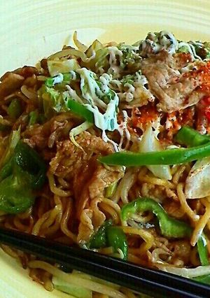 肉入りピリ辛七味焼きそば-レシピのメイン写真