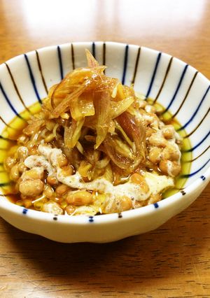 納豆と茗荷のオリーブオイル和え-レシピのメイン写真