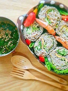 ☆巻き巻き海苔巻きお蕎麦弁当★-レシピのメイン写真