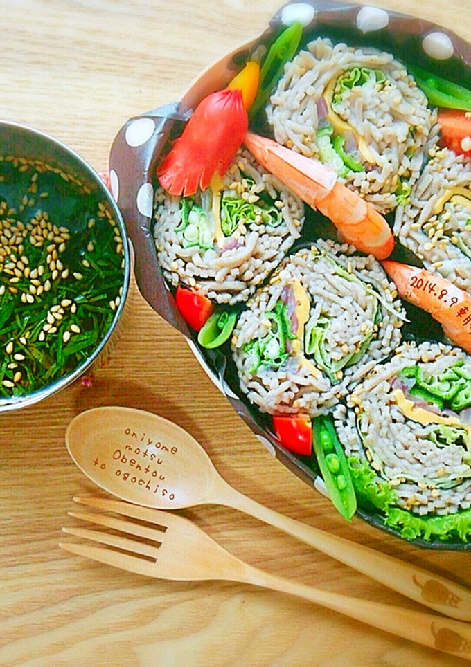 ☆巻き巻き海苔巻きお蕎麦弁当★-レシピのメイン写真