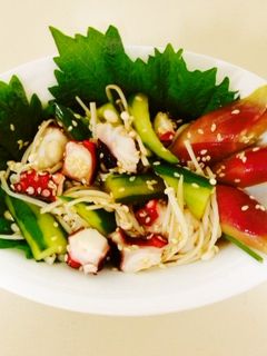 胡麻和え(たこ,きゅうり).純米酒-レシピのメイン写真