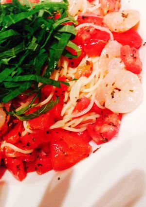余ったトマトと大葉の冷製パスタ-レシピのメイン写真