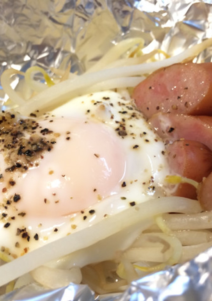 ◎簡単◎卵ともやしのホイル包み蒸し-レシピのメイン写真