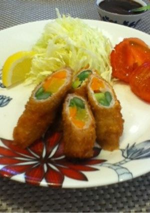 豚薄切り肉の夏野菜巻きフライ-レシピのメイン写真