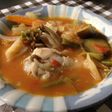 季節の野菜とトマトのとろける酒粕スープ