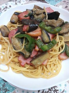 なす☆ピーマン☆ベーコンの簡単和風パスタ-レシピのメイン写真