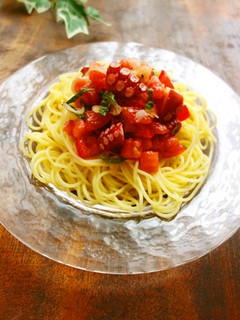 大葉香る♪タコとトマトの冷製パスタ-レシピのメイン写真