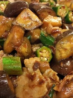 夏野菜!茄子とオクラの豚肉麻婆炒め-レシピのメイン写真