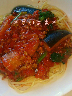 茄子とほうれん草のスパゲッティ-レシピのメイン写真