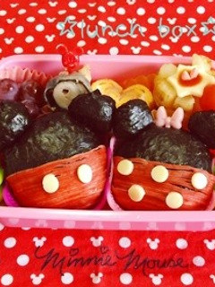 簡単キャラ弁☆ミッキー&ミニーおにぎり♪-レシピのメイン写真