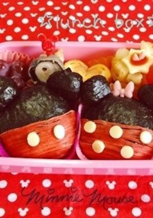 簡単キャラ弁☆ミッキー&ミニーおにぎり♪-レシピのメイン写真