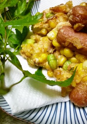 ウイニーととうもろこしのかき揚げ-レシピのメイン写真