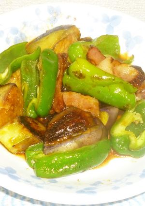 パハのナスとピーマンの焼き肉たれ炒め-レシピのメイン写真