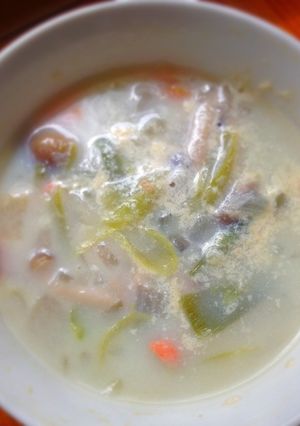 簡単油なし　野菜だけの豆乳スープ-レシピのメイン写真