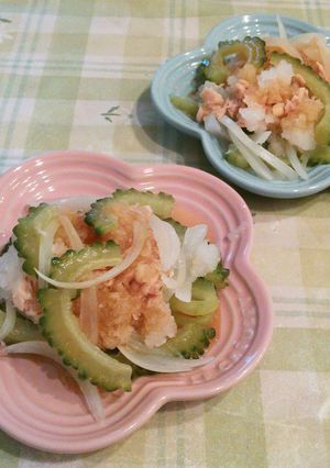 ゴーヤと玉ねぎとツナのおろしポン酢サラダ-レシピのメイン写真