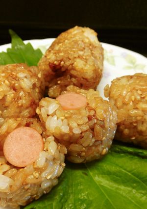 ウイニー入り焼きおにぎり♪-レシピのメイン写真