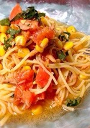 さっぱり！トマト大葉とツナの冷製パスタ-レシピのメイン写真