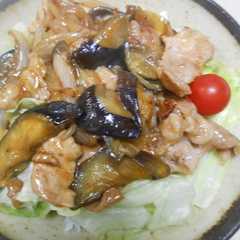 A picture of 豚小間切肉と茄子の豚茄子丼.