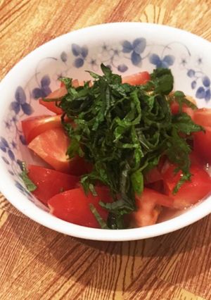 簡単すぎ★軽量不要★トマト大葉酢-レシピのメイン写真