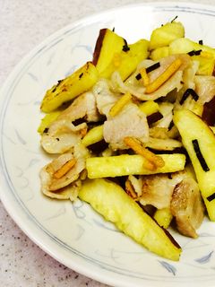 簡単〜薩摩芋・ベーコンのお茶漬けの素炒め-レシピのメイン写真